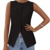 PRETTYGARDEN Women's Summer Suit Vest Tops 2025 Dressy Business Casual Sleeveless Button Down Trendy Fashion Blazer Waistcoat
